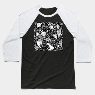 Tea Time Black and White Baseball T-Shirt